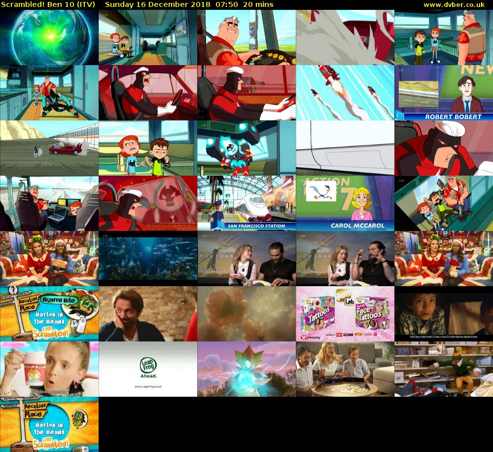 Scrambled! Ben 10 (ITV) Sunday 16 December 2018 07:50 - 08:10