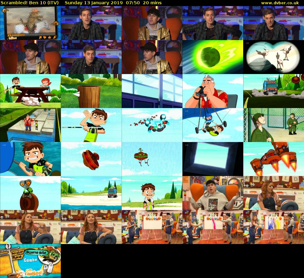 Scrambled! Ben 10 (ITV) Sunday 13 January 2019 07:50 - 08:10