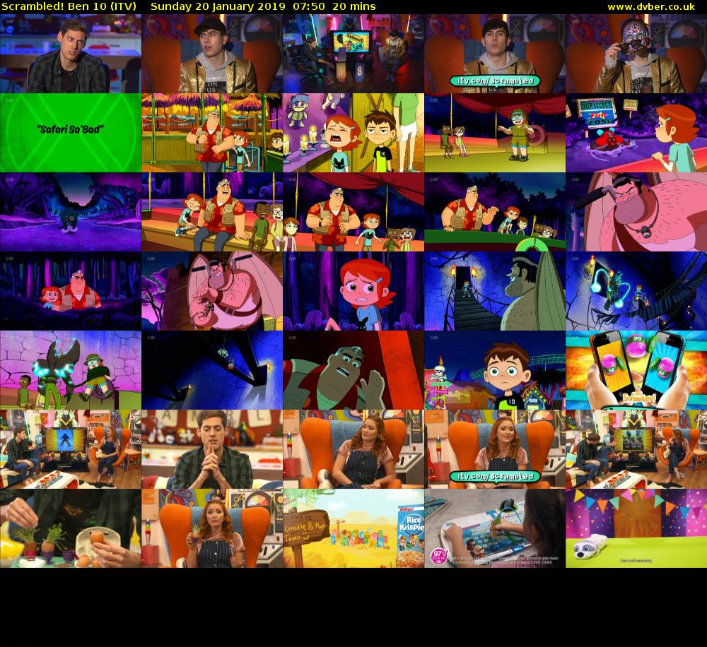 Scrambled! Ben 10 (ITV) Sunday 20 January 2019 07:50 - 08:10