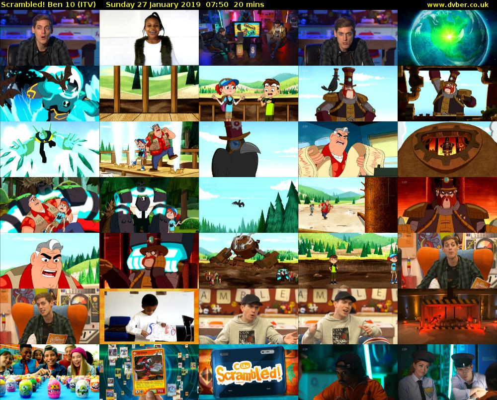 Scrambled! Ben 10 (ITV) Sunday 27 January 2019 07:50 - 08:10