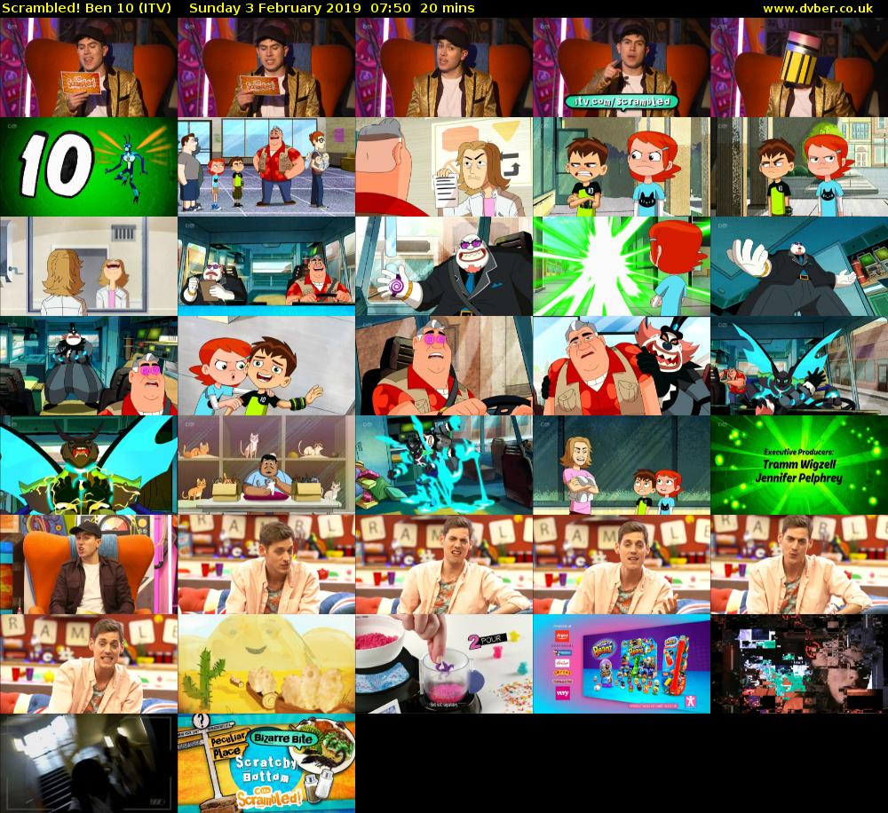 Scrambled! Ben 10 (ITV) Sunday 3 February 2019 07:50 - 08:10
