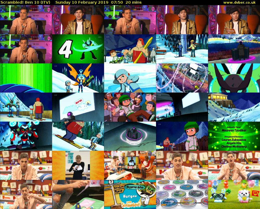 Scrambled! Ben 10 (ITV) Sunday 10 February 2019 07:50 - 08:10