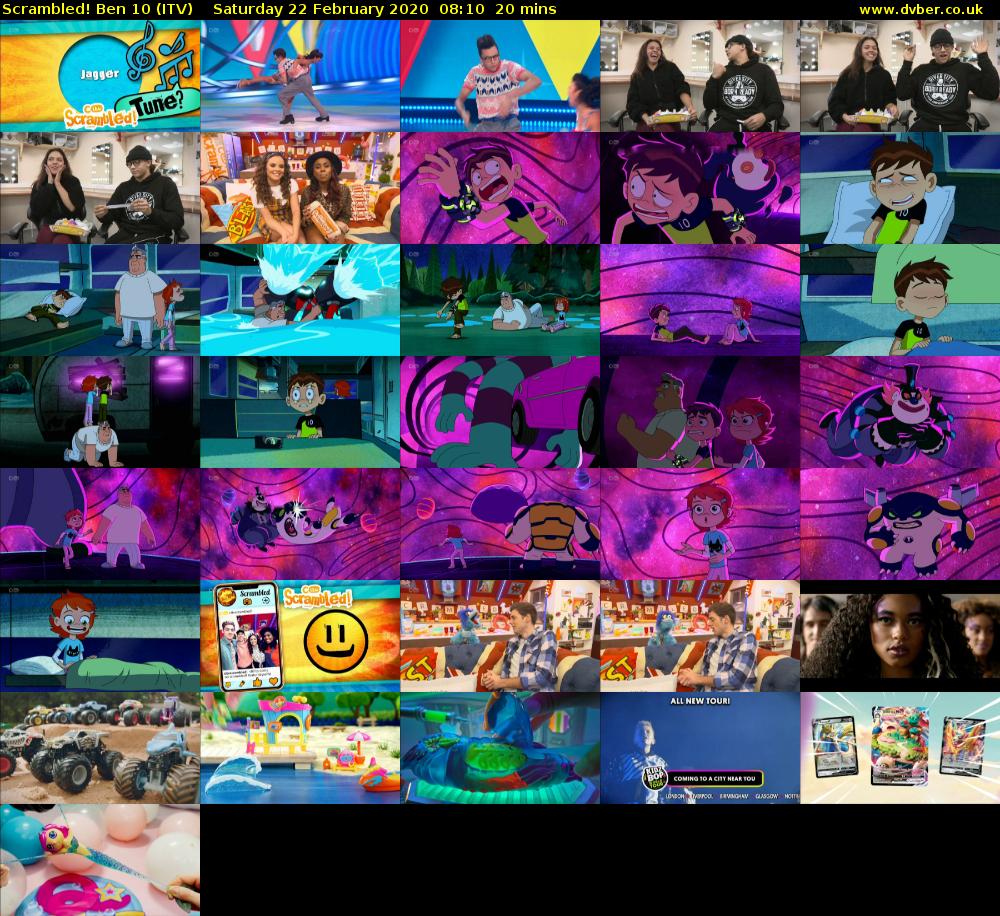 Scrambled! Ben 10 (ITV) Saturday 22 February 2020 08:10 - 08:30