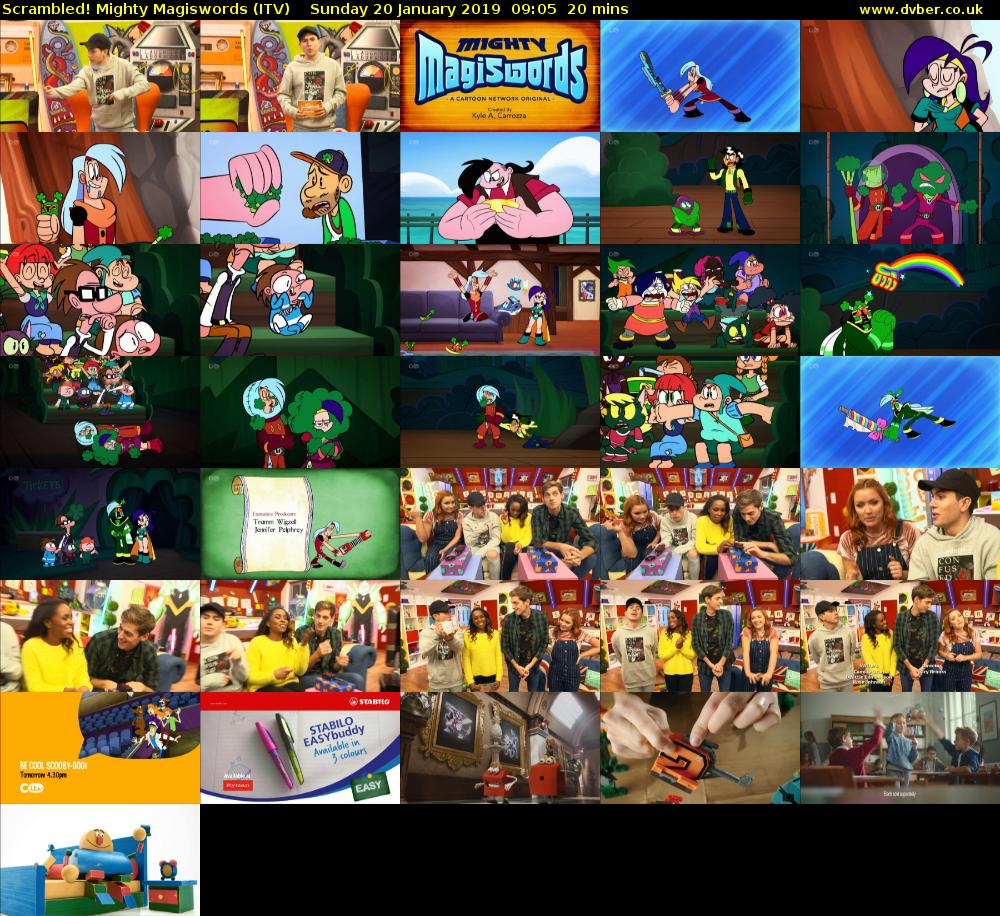 Scrambled! Mighty Magiswords (ITV) Sunday 20 January 2019 09:05 - 09:25