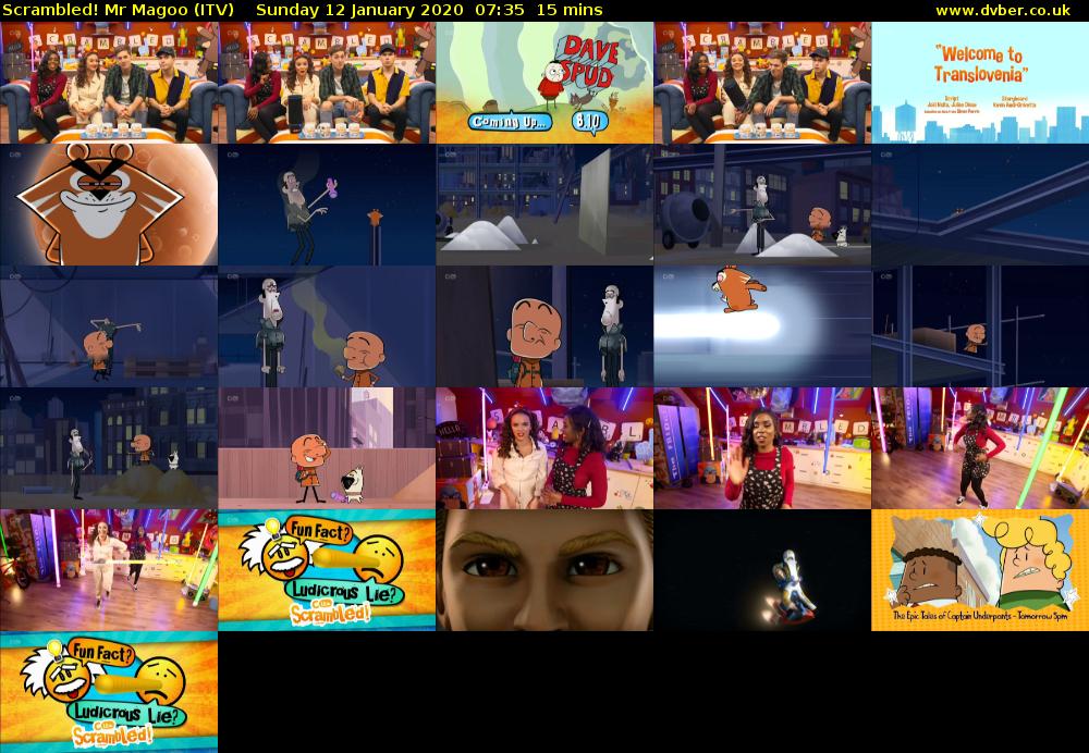 Scrambled! Mr Magoo (ITV) Sunday 12 January 2020 07:35 - 07:50