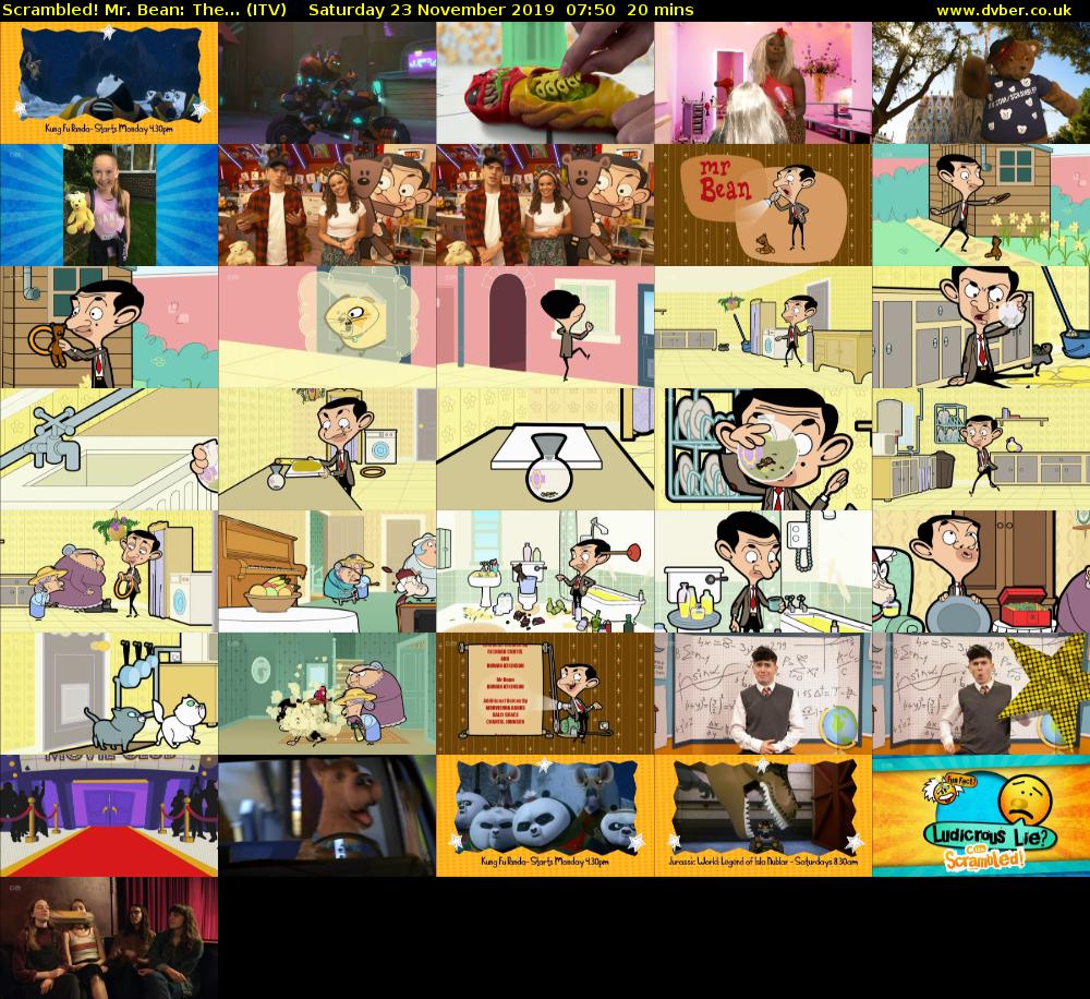 Scrambled! Mr. Bean: The... (ITV) Saturday 23 November 2019 07:50 - 08:10