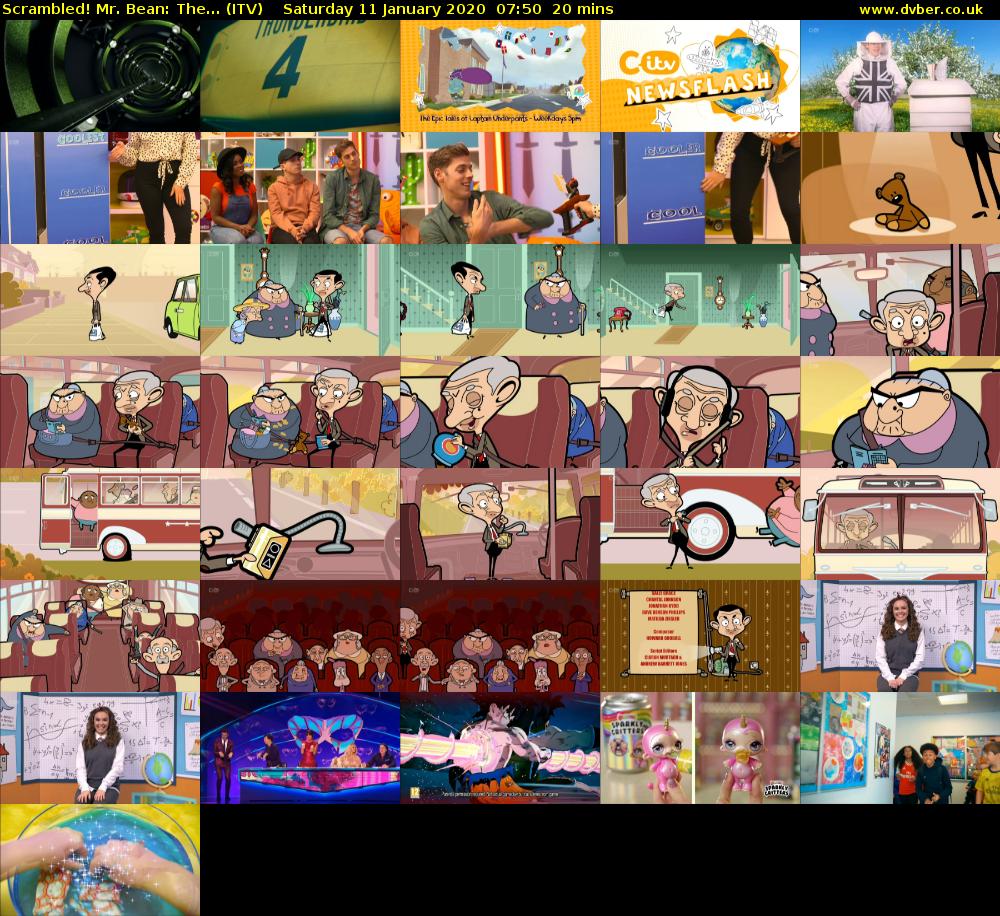 Scrambled! Mr. Bean: The... (ITV) Saturday 11 January 2020 07:50 - 08:10