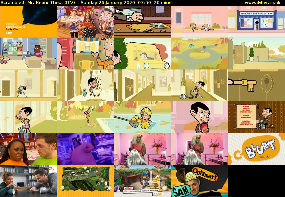 Scrambled! Mr. Bean: The... (ITV) Sunday 26 January 2020 07:50 - 08:10
