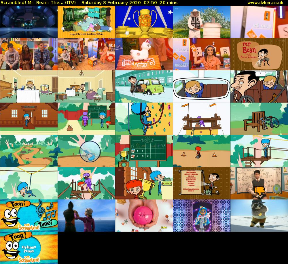 Scrambled! Mr. Bean: The... (ITV) Saturday 8 February 2020 07:50 - 08:10