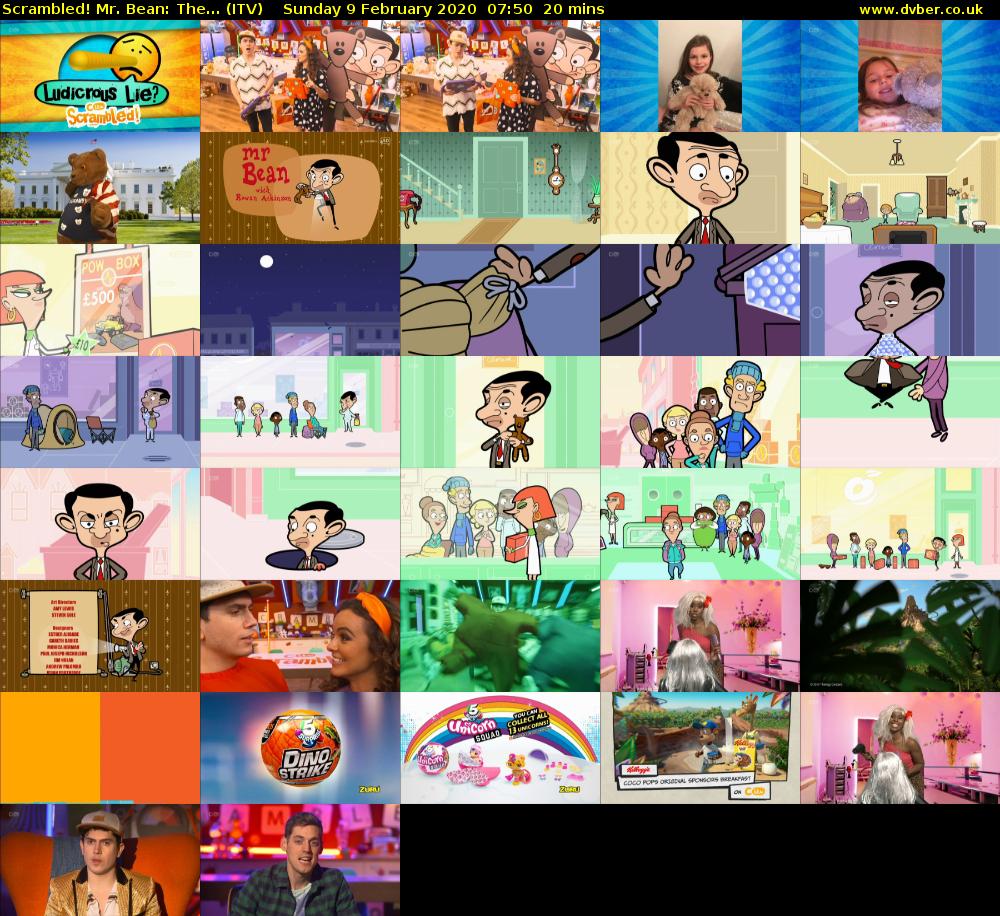 Scrambled! Mr. Bean: The... (ITV) Sunday 9 February 2020 07:50 - 08:10