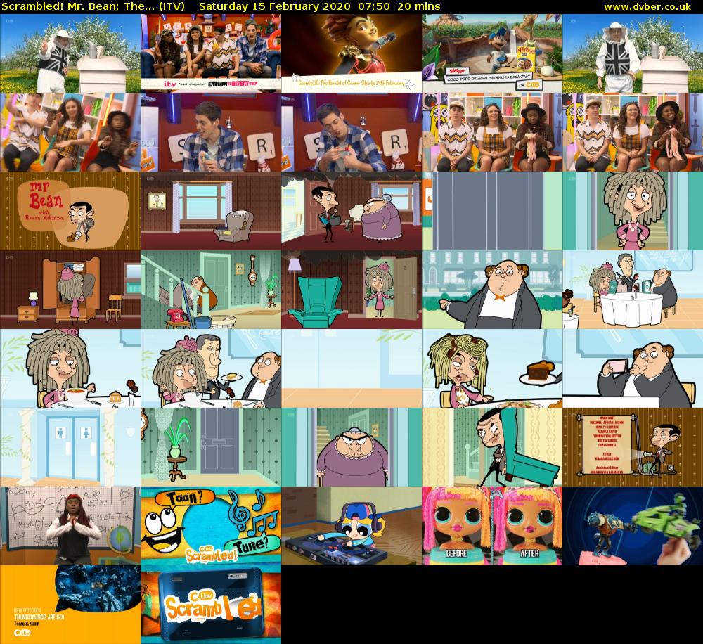 Scrambled! Mr. Bean: The... (ITV) Saturday 15 February 2020 07:50 - 08:10