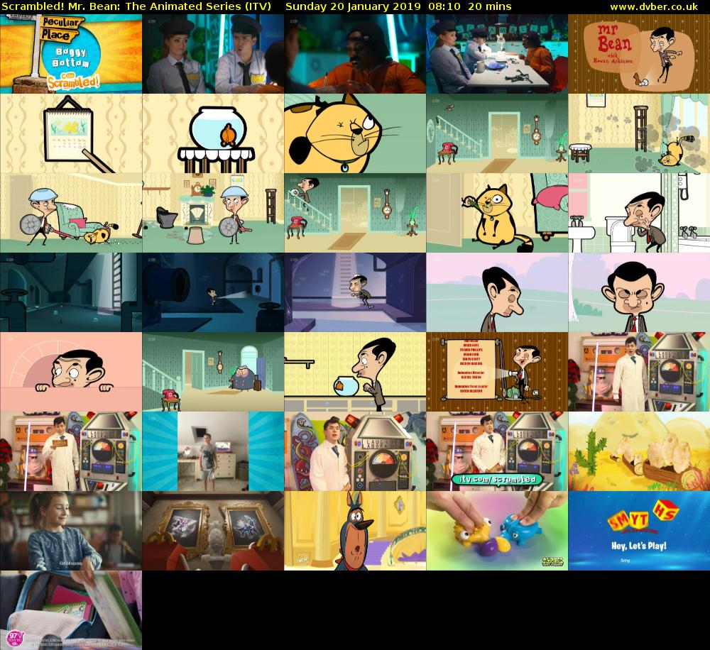 Scrambled! Mr. Bean: The Animated Series (ITV) Sunday 20 January 2019 08:10 - 08:30