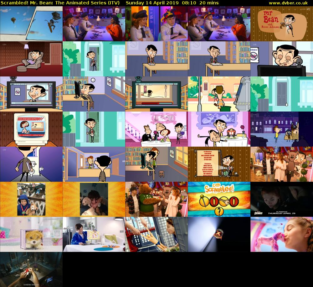 Scrambled! Mr. Bean: The Animated Series (ITV) Sunday 14 April 2019 08:10 - 08:30