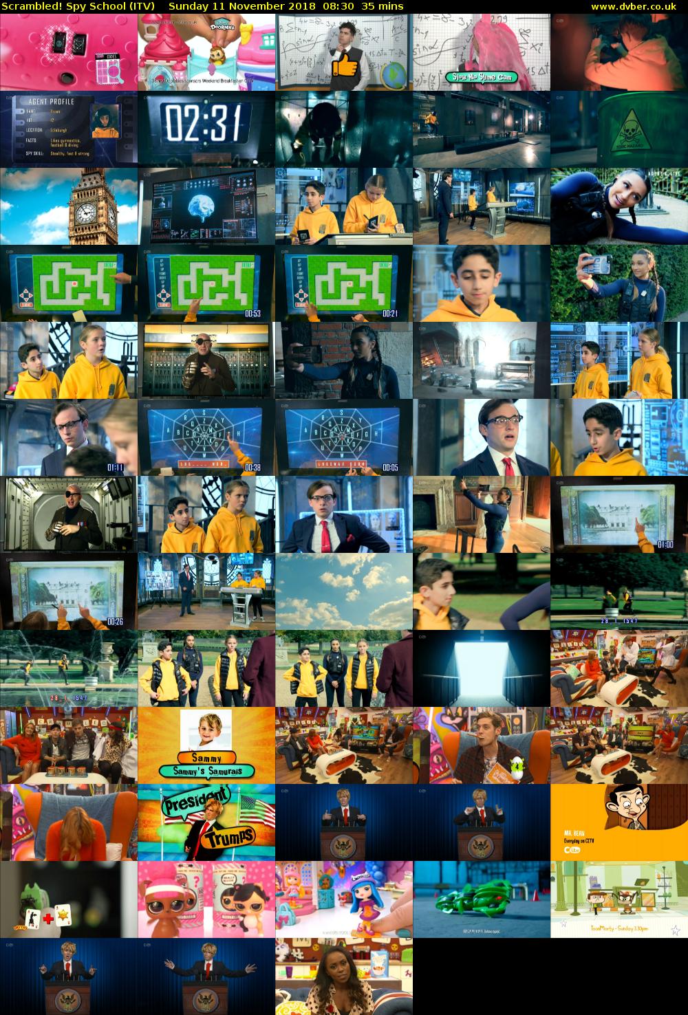 Scrambled! Spy School (ITV) Sunday 11 November 2018 08:30 - 09:05