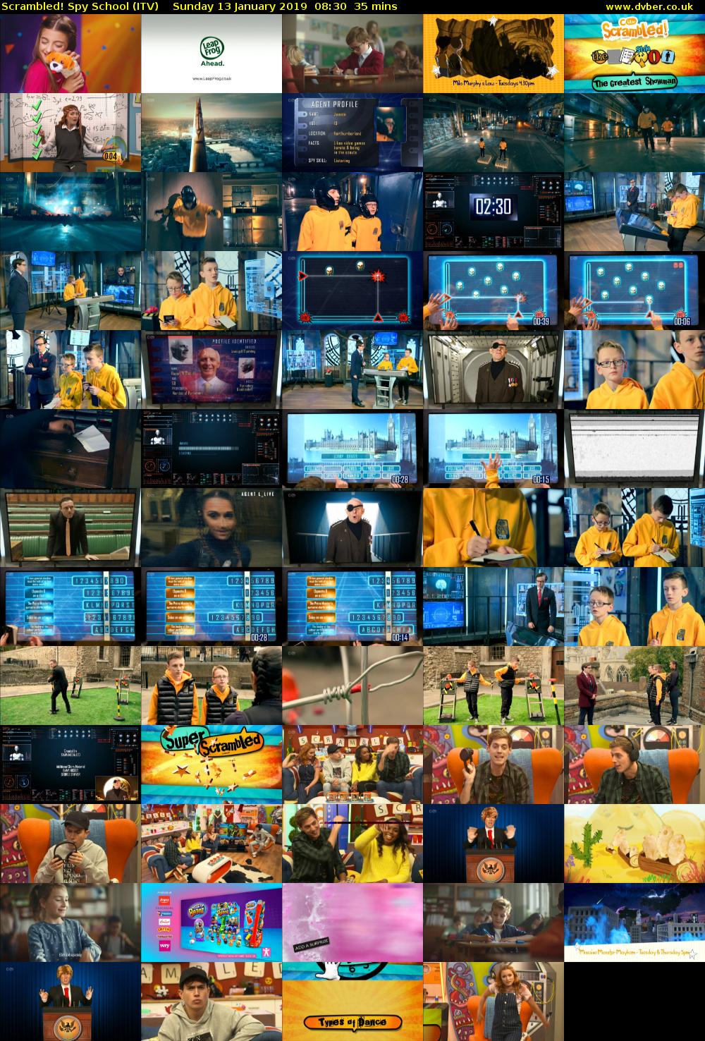 Scrambled! Spy School (ITV) Sunday 13 January 2019 08:30 - 09:05