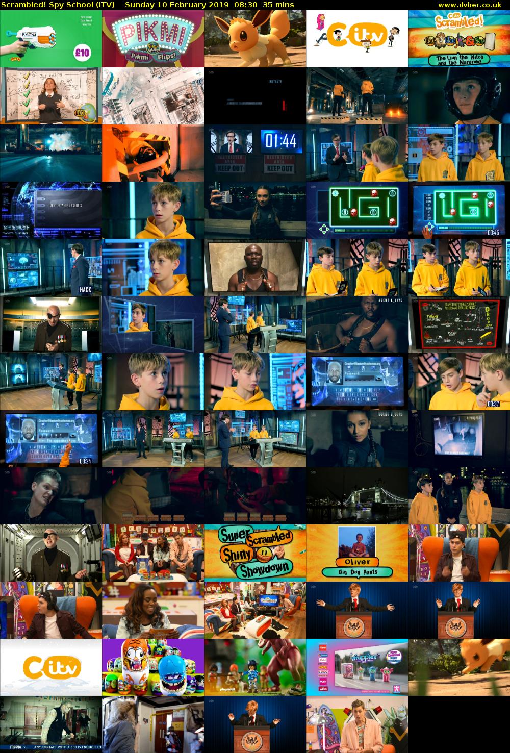 Scrambled! Spy School (ITV) Sunday 10 February 2019 08:30 - 09:05