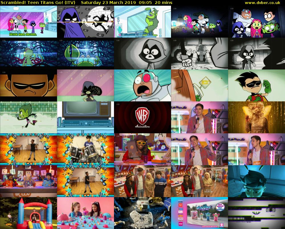 Scrambled! Teen Titans Go! (ITV) Saturday 23 March 2019 09:05 - 09:25