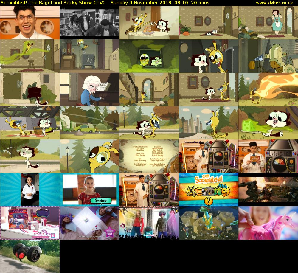 Scrambled! The Bagel and Becky Show (ITV) Sunday 4 November 2018 08:10 - 08:30