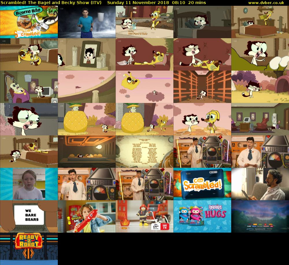 Scrambled! The Bagel and Becky Show (ITV) Sunday 11 November 2018 08:10 - 08:30