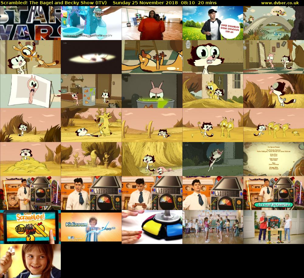 Scrambled! The Bagel and Becky Show (ITV) Sunday 25 November 2018 08:10 - 08:30