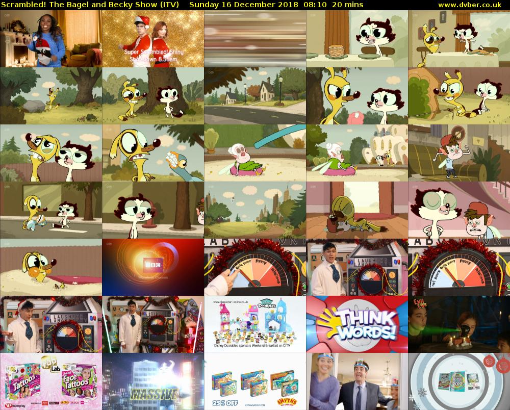 Scrambled! The Bagel and Becky Show (ITV) Sunday 16 December 2018 08:10 - 08:30