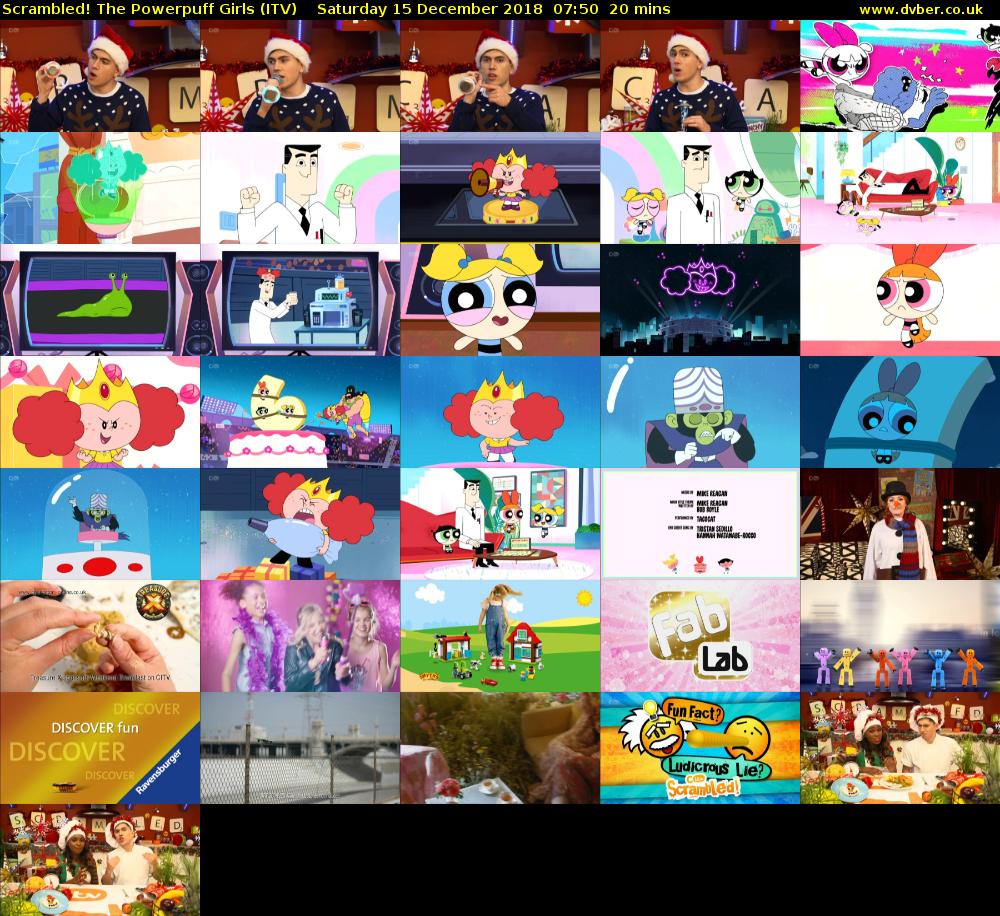Scrambled! The Powerpuff Girls (ITV) Saturday 15 December 2018 07:50 - 08:10