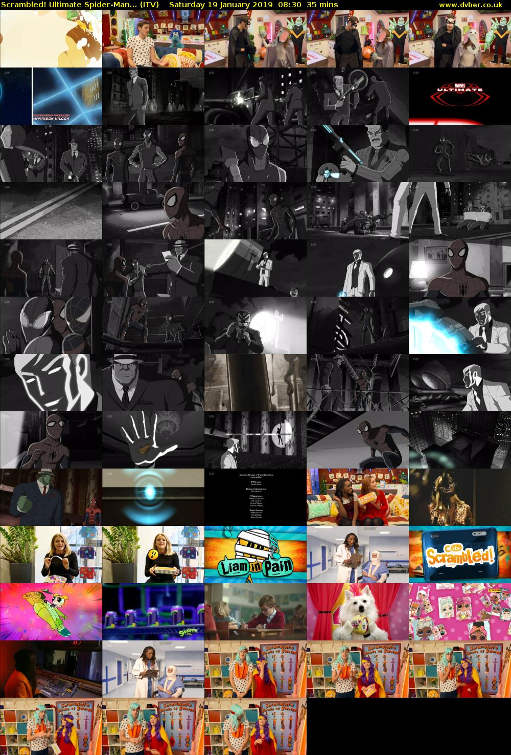 Scrambled! Ultimate Spider-Man... (ITV) Saturday 19 January 2019 08:30 - 09:05