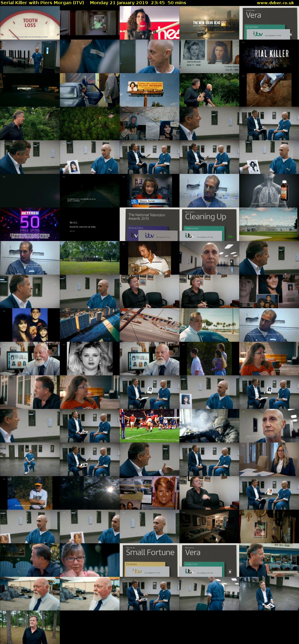 Serial Killer with Piers Morgan (ITV) Monday 21 January 2019 23:45 - 00:35