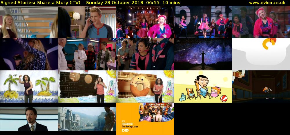 Signed Stories: Share a Story (ITV) Sunday 28 October 2018 06:55 - 07:05