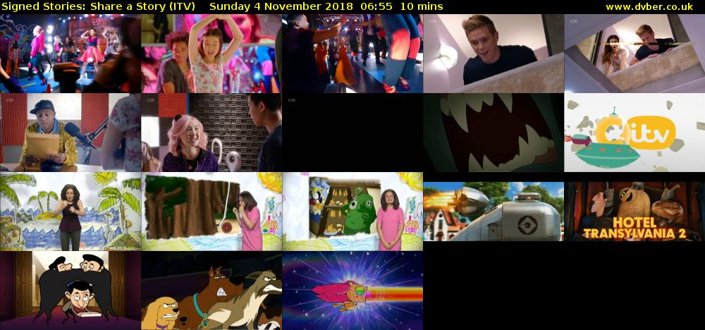 Signed Stories: Share a Story (ITV) Sunday 4 November 2018 06:55 - 07:05