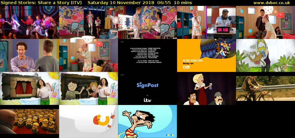 Signed Stories: Share a Story (ITV) Saturday 10 November 2018 06:55 - 07:05