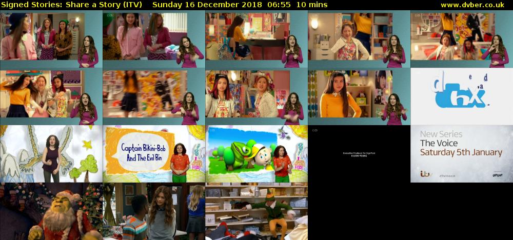Signed Stories: Share a Story (ITV) Sunday 16 December 2018 06:55 - 07:05