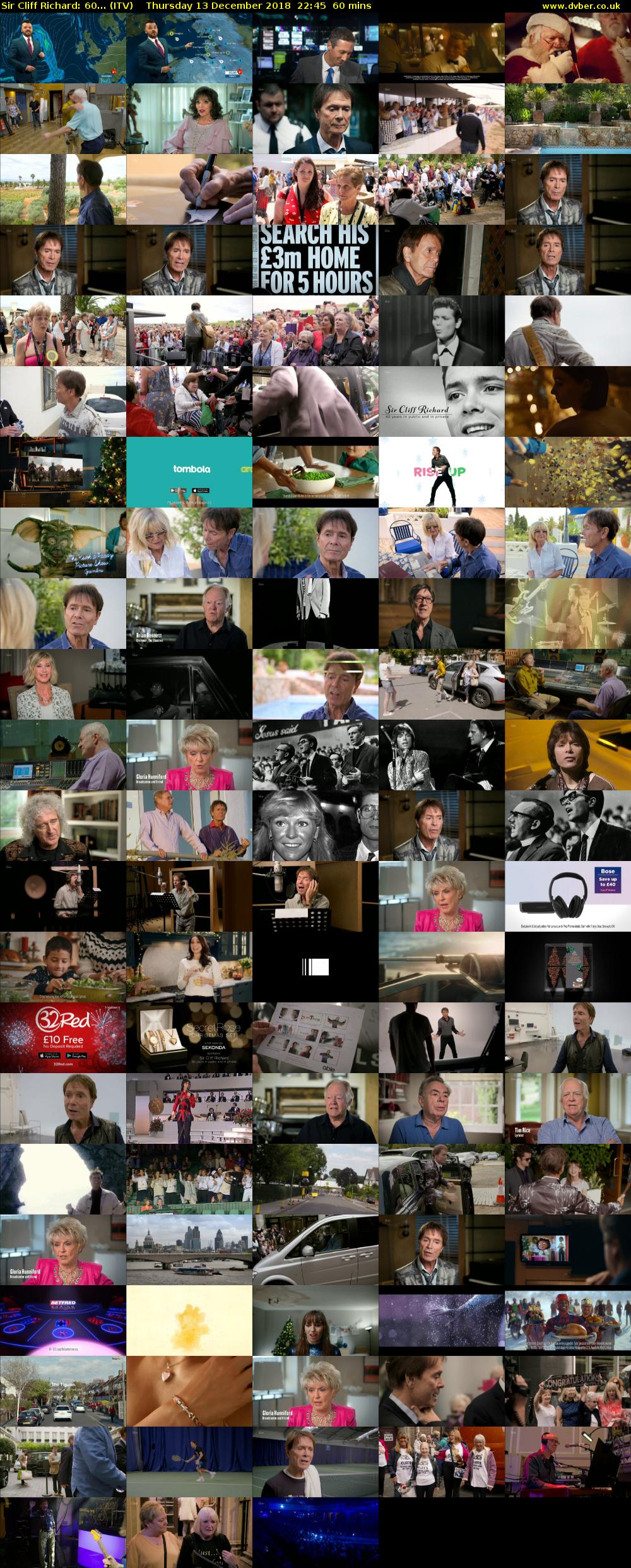 Sir Cliff Richard: 60... (ITV) Thursday 13 December 2018 22:45 - 23:45