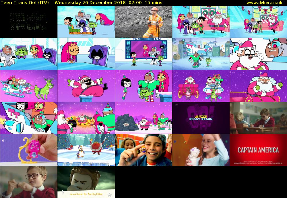 Teen Titans Go! (ITV) Wednesday 26 December 2018 07:00 - 07:15