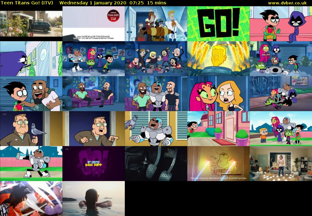 Teen Titans Go! (ITV) Wednesday 1 January 2020 07:25 - 07:40