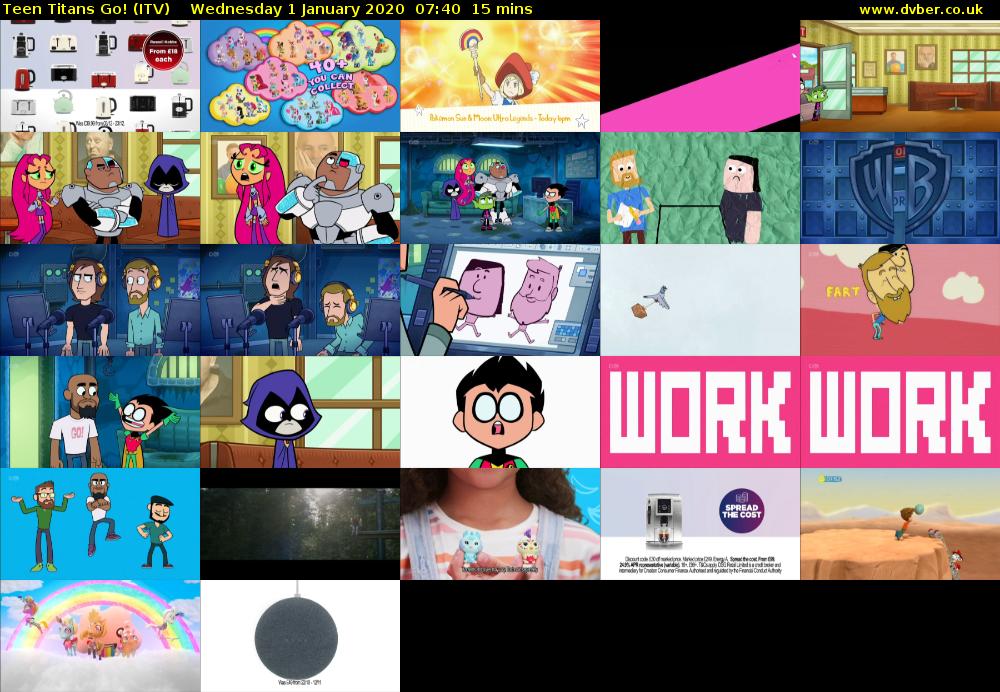 Teen Titans Go! (ITV) Wednesday 1 January 2020 07:40 - 07:55