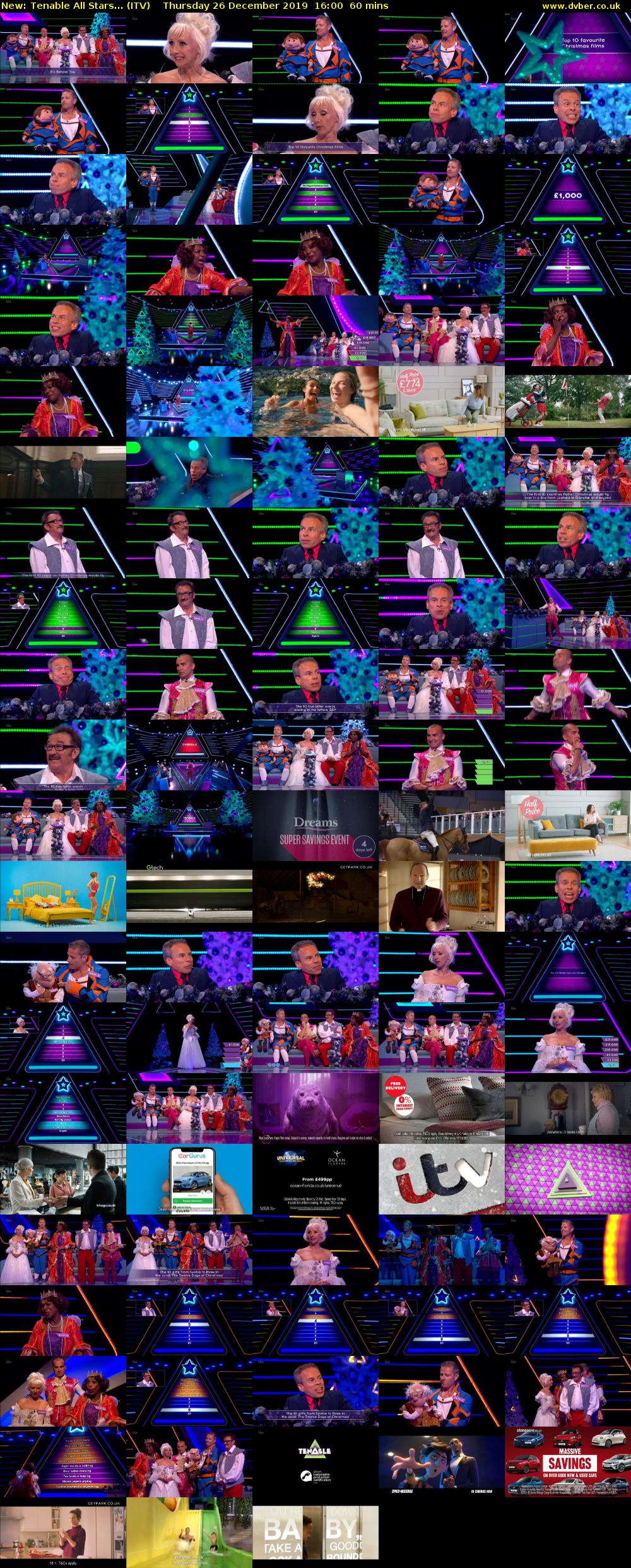 Tenable All Stars... (ITV) Thursday 26 December 2019 16:00 - 17:00