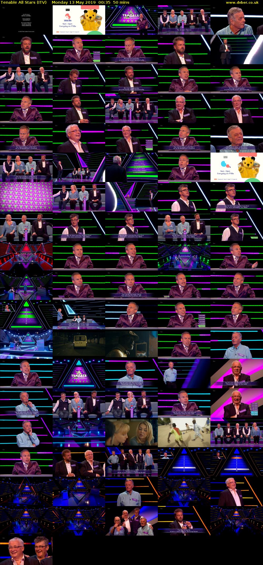 Tenable All Stars (ITV) Monday 13 May 2019 00:35 - 01:25