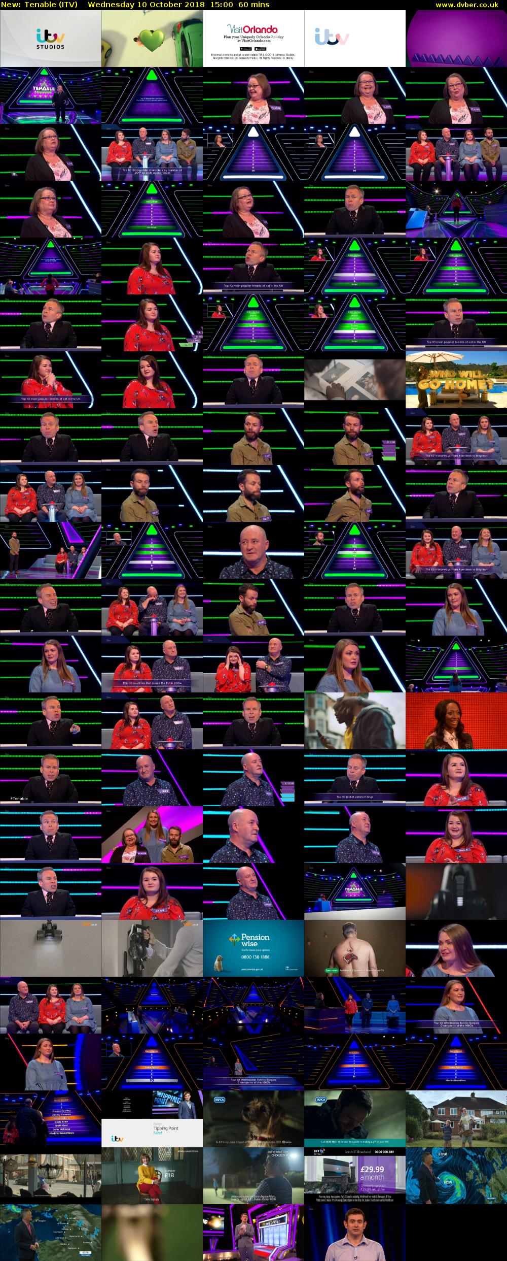 Tenable (ITV) Wednesday 10 October 2018 15:00 - 16:00