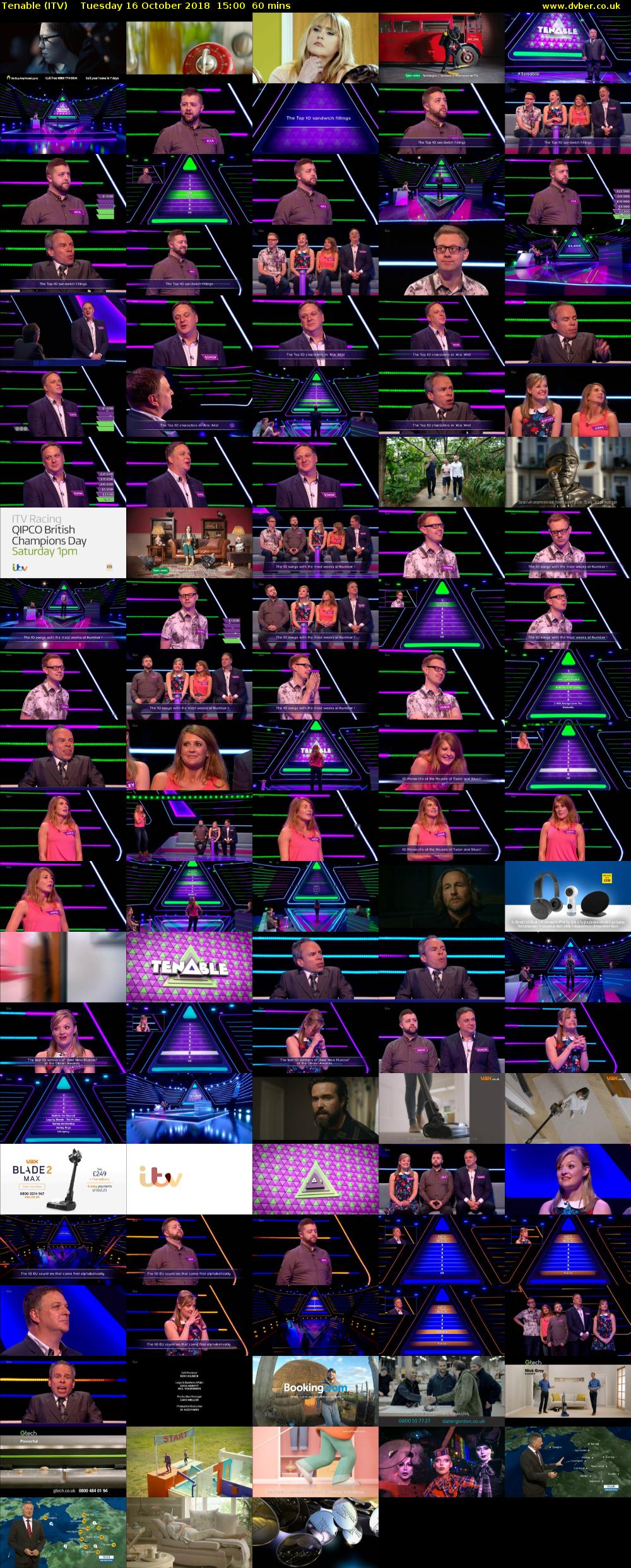 Tenable (ITV) Tuesday 16 October 2018 15:00 - 16:00