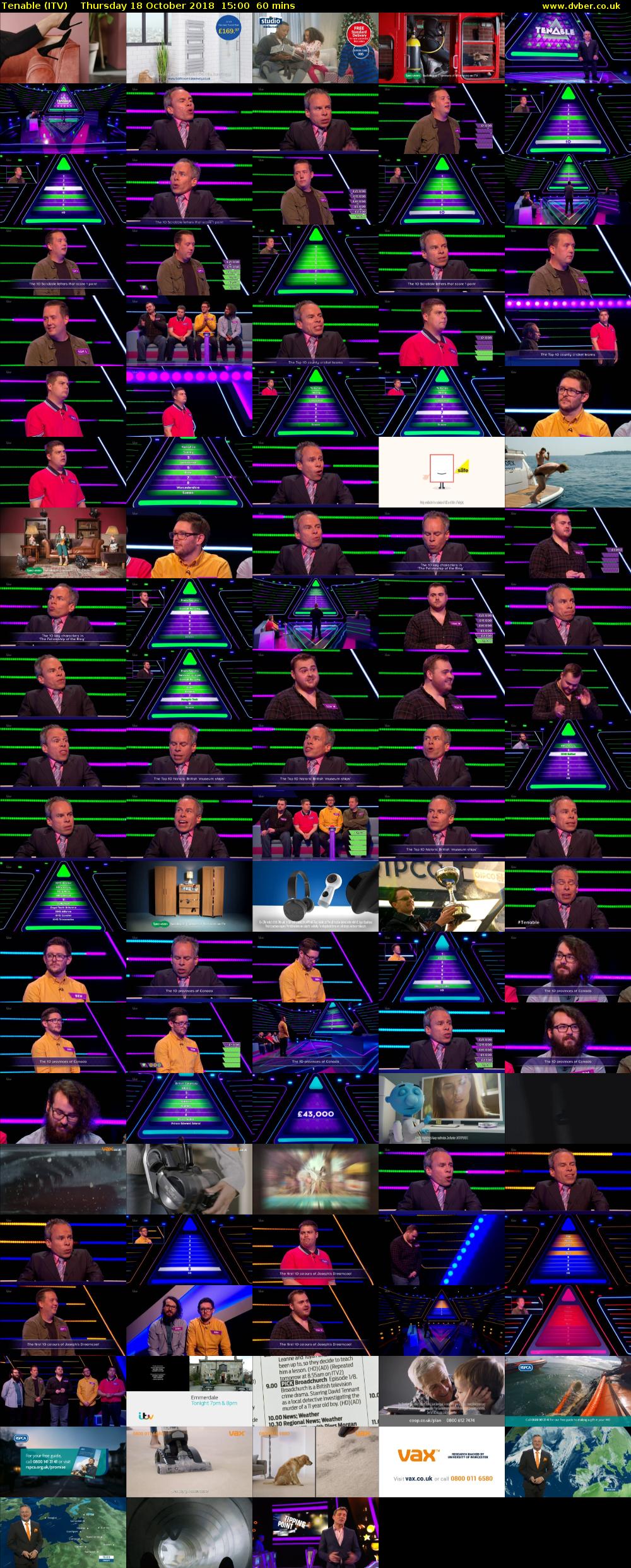 Tenable (ITV) Thursday 18 October 2018 15:00 - 16:00