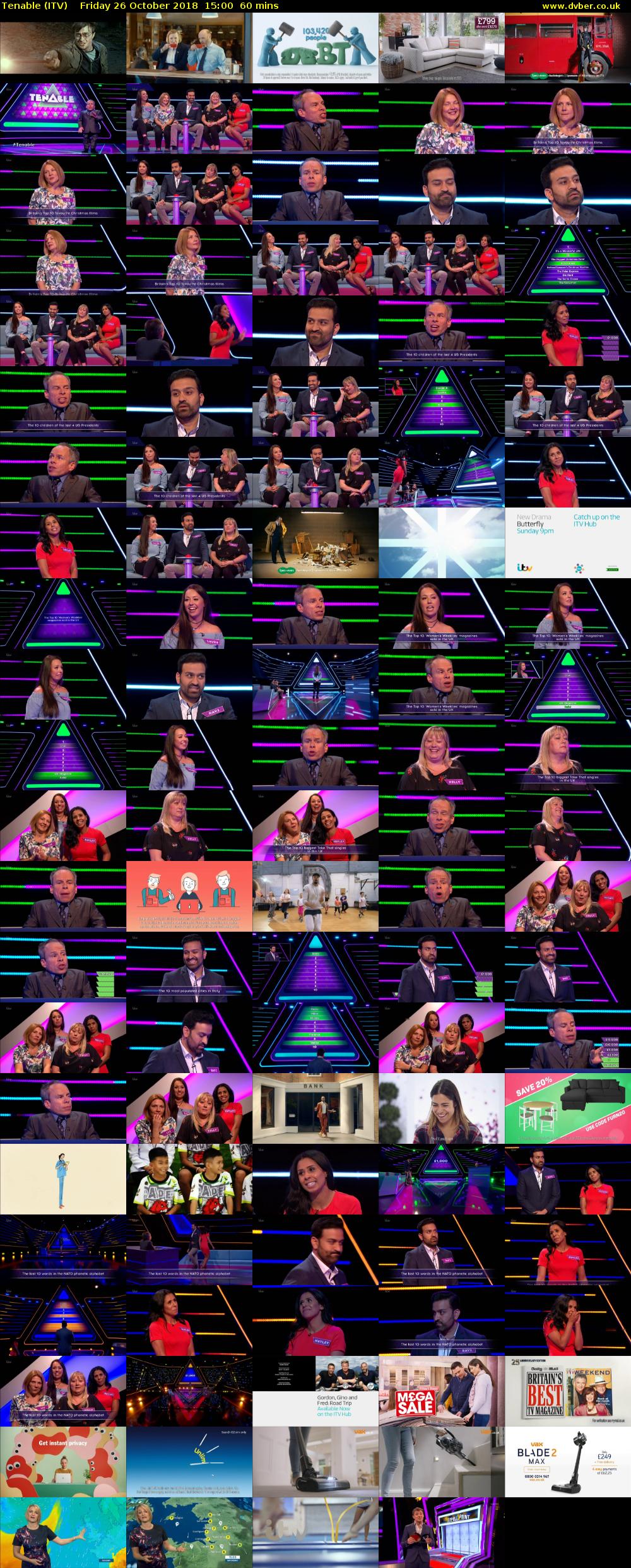 Tenable (ITV) Friday 26 October 2018 15:00 - 16:00