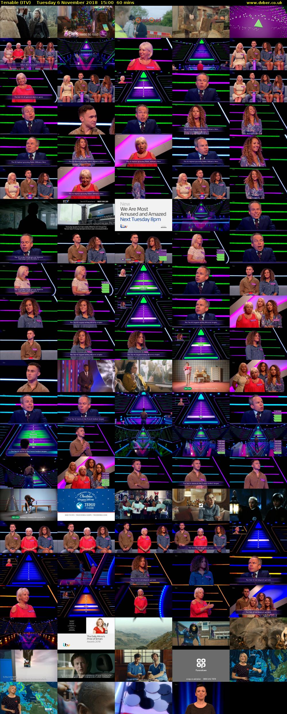 Tenable (ITV) Tuesday 6 November 2018 15:00 - 16:00