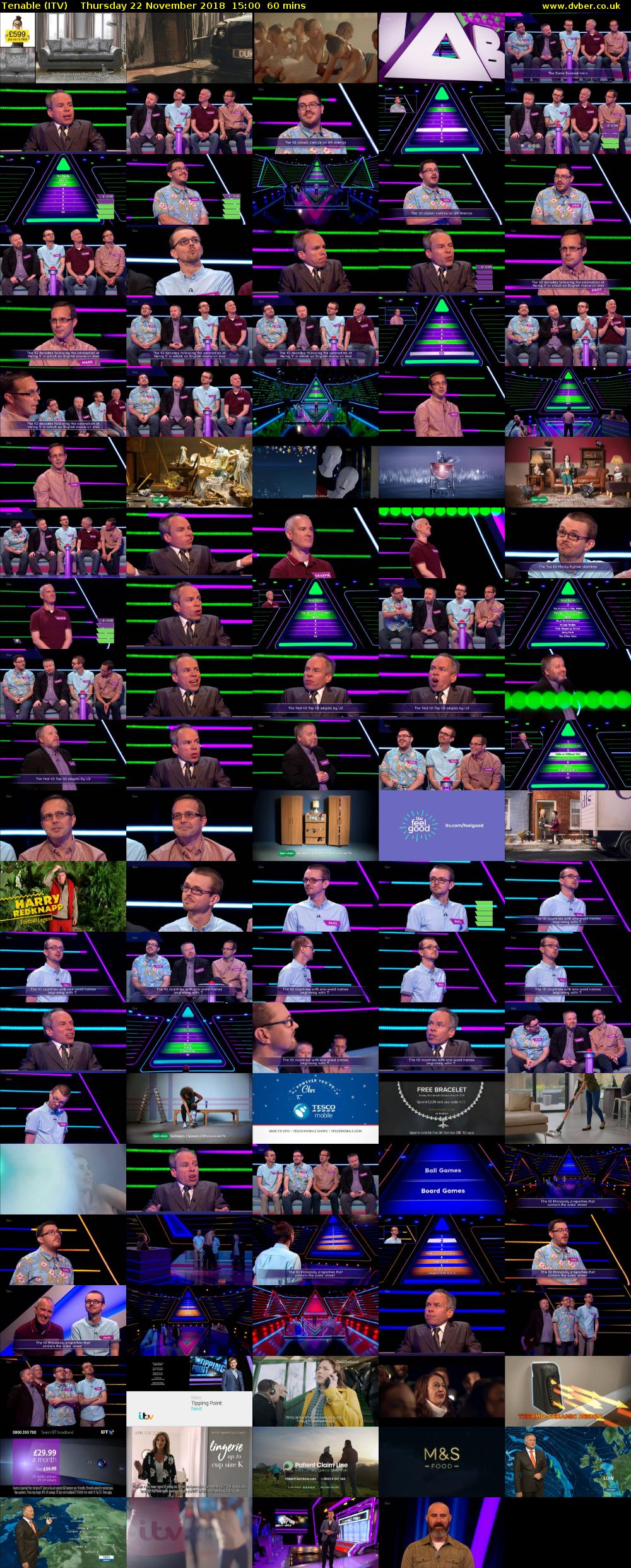 Tenable (ITV) Thursday 22 November 2018 15:00 - 16:00