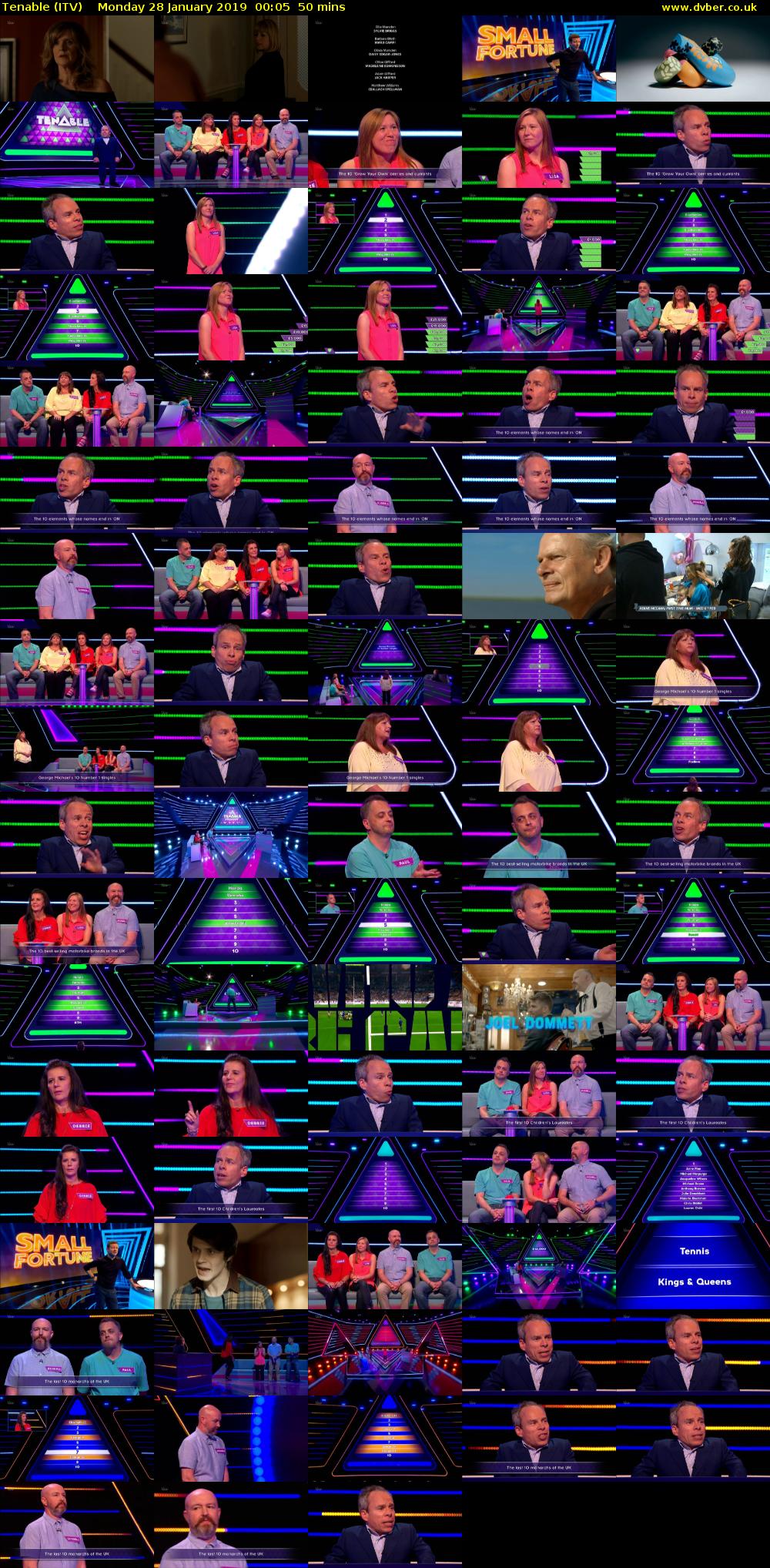 Tenable (ITV) Monday 28 January 2019 00:05 - 00:55