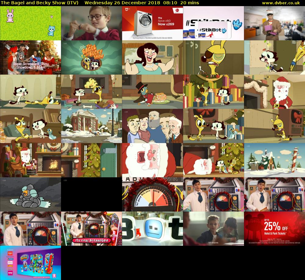The Bagel and Becky Show (ITV) Wednesday 26 December 2018 08:10 - 08:30