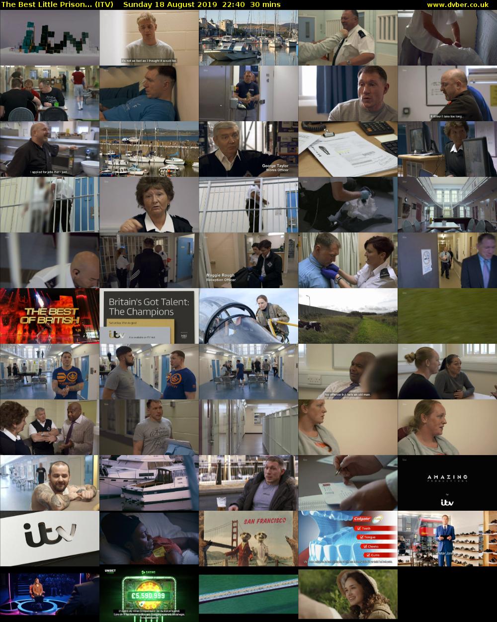 The Best Little Prison... (ITV) Sunday 18 August 2019 22:40 - 23:10