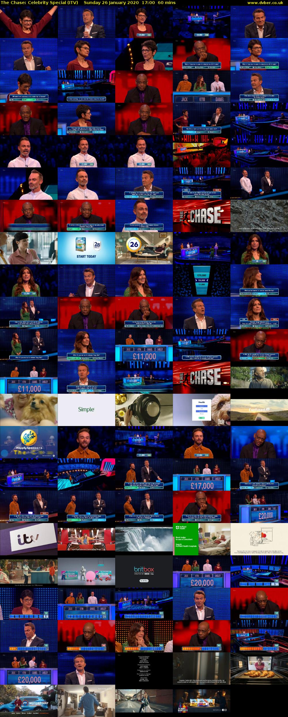 The Chase: Celebrity Special (ITV) Sunday 26 January 2020 17:00 - 18:00