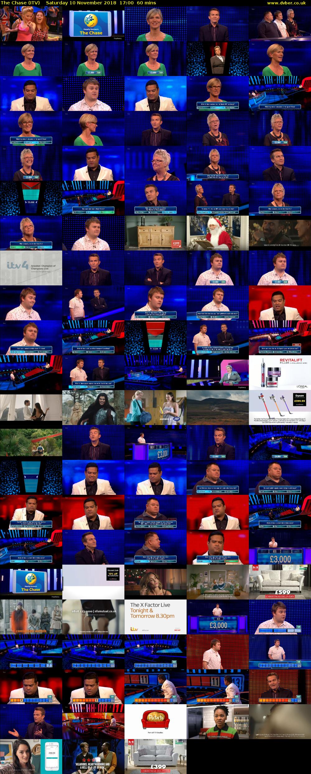 The Chase (ITV) Saturday 10 November 2018 17:00 - 18:00