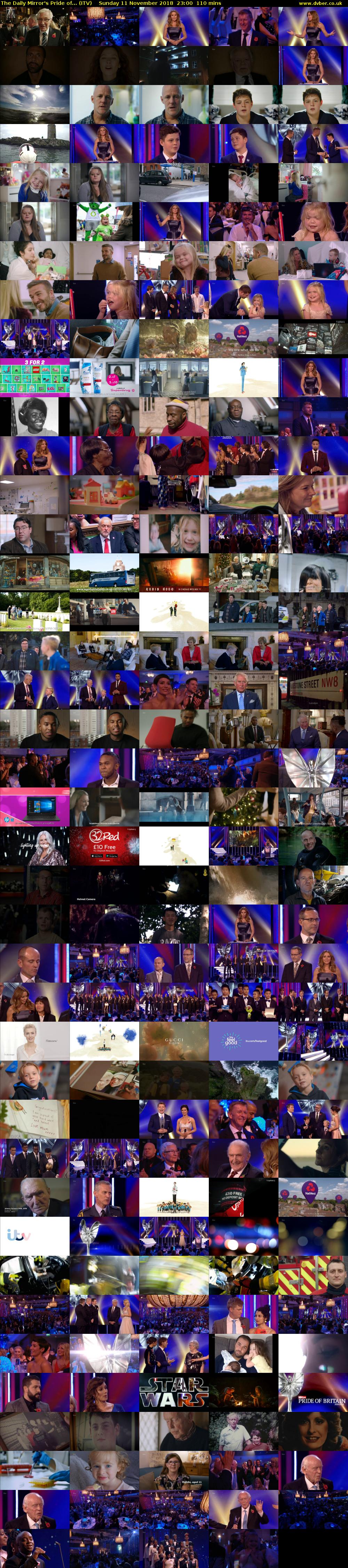 The Daily Mirror's Pride of... (ITV) Sunday 11 November 2018 23:00 - 00:50